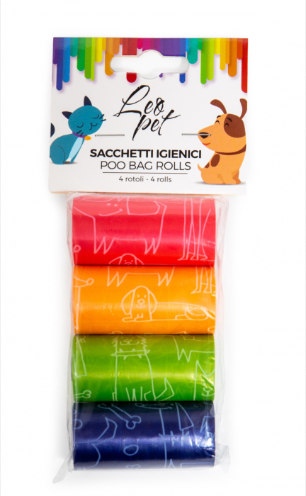 Leopet pungi Igienice Colorate Set 4 Role x 20 buc [1]