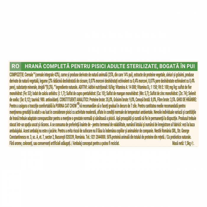 Purina Cat Chow Pisica Adult Sterilizat cu Pui - 1.5 kg [6]