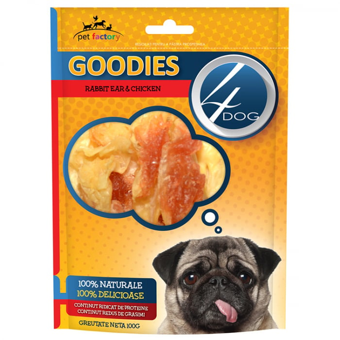 Recompense 4DOG Goodies Rabbit Ear with Chicken 100g [1]