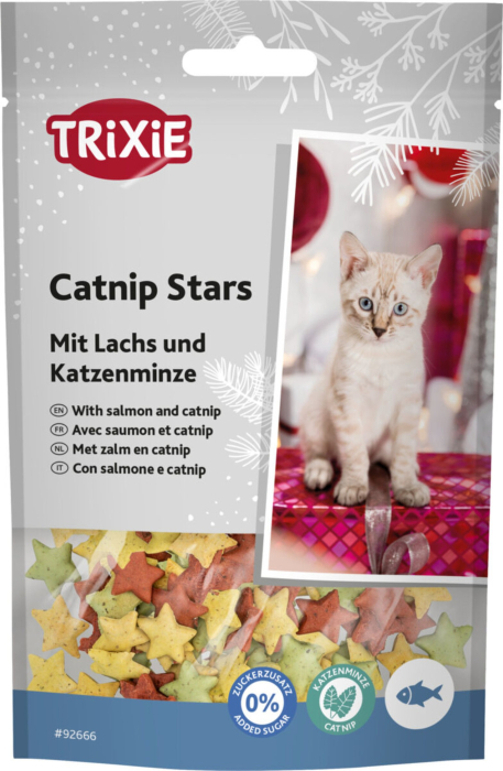 Recompense Pisici Xmas, Stelute cu Somon si Catnip, 50 g