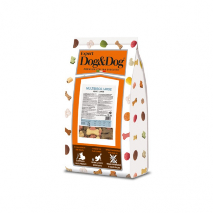 Recompense delicioase, Biscuiti pentru caini Dog Dog Expert Multibisco, talie mare, 15kg