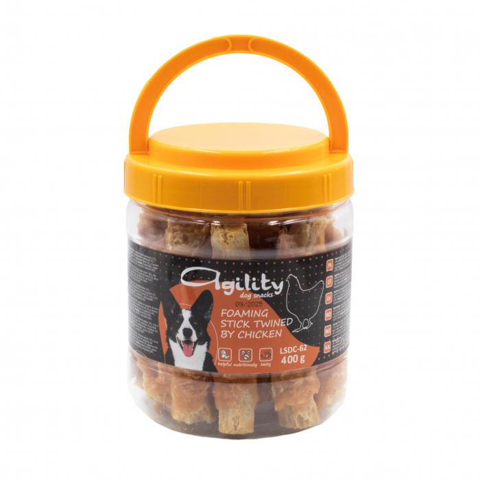 Recompense delicioase pentru caini Agility, Carne de Pui si Cod infasurata, 400g [2]