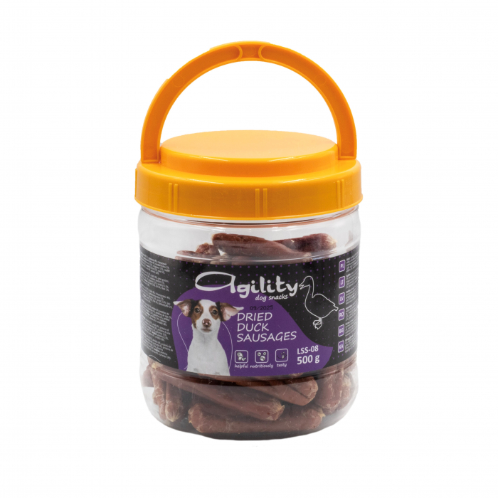 Recompense delicioase pentru caini Agility, carnaciori de rata uscati, 7cm, 500g [2]