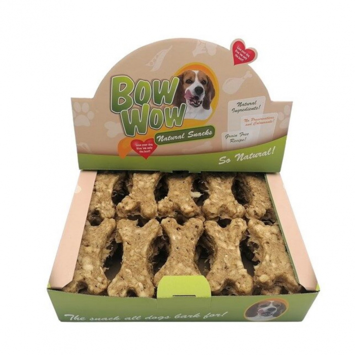 Recompense delicioase pentru caini Bow Wow, Os natural cu L-carnitina, 30 bucati