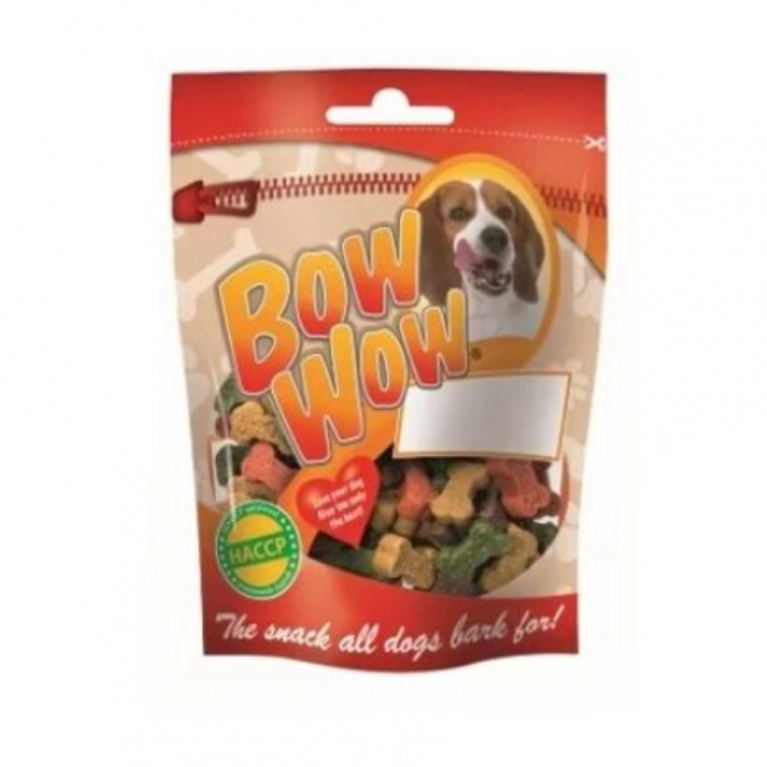 Recompense delicioase pentru caini Bow Wow, mini oscioare, 80g