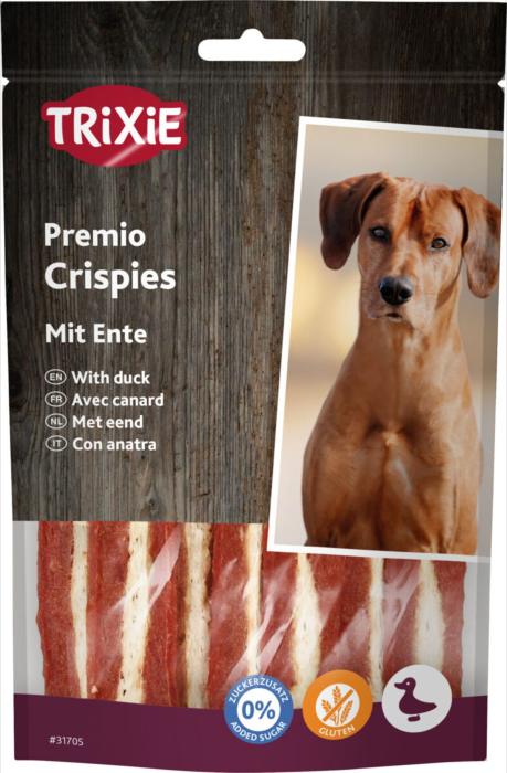 Recompense Pentru Caini, Premio, Fasii Carne Rata Crispy, 100 g
