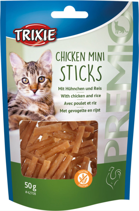 Recompense Pentru Pisici, Premio, Mini Betisoare Cu Pui Si Orez, 50 g