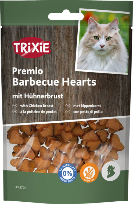 Recompense Pentru Pisici, Premio, Inimioare Barbecue Cu Pui, 50 g