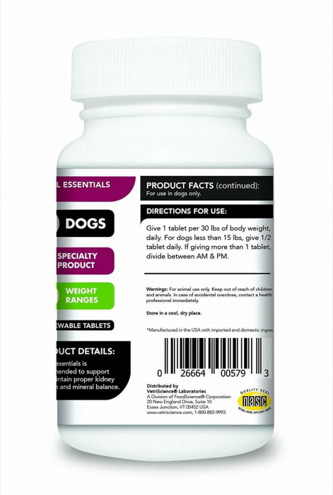 Renal Essentials for Dogs VetriScience - 45 tablete [2]
