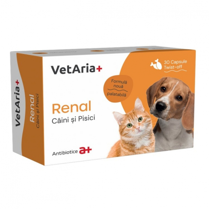 VetAria+ Renal caini si pisici-cps.twist off x 30 cp