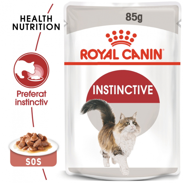Royal Canin Instinctive Adult, plic hrană umedă pentru pisici, (în sos), 12x85g [1]