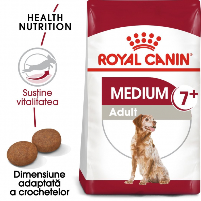 Royal Canin Medium Adult 7+, Hrana Uscata Caini, 15 Kg