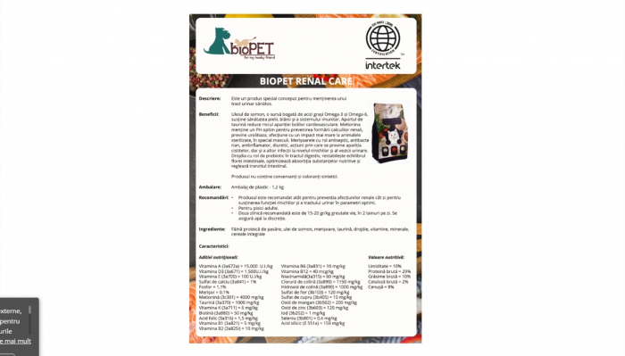 Biopet Renal Care pentru pisici – 1.2 Kg [4]