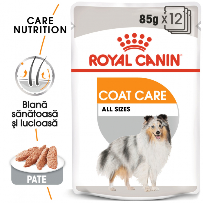 Royal Canin Coat Care Adult hrana umeda caine, blana sanatoasa si lucioasa (pate), 85 g [3]