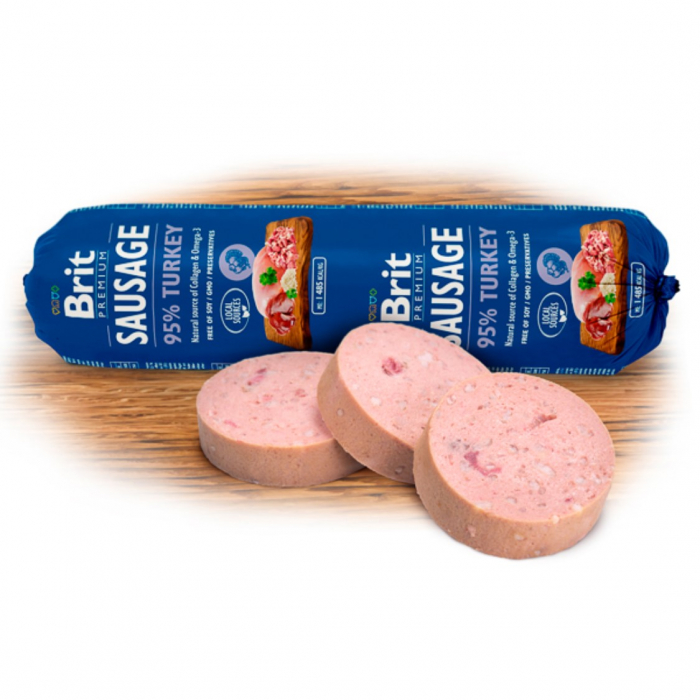 Salam pentru caini Brit cu Curcan 800 g [2]