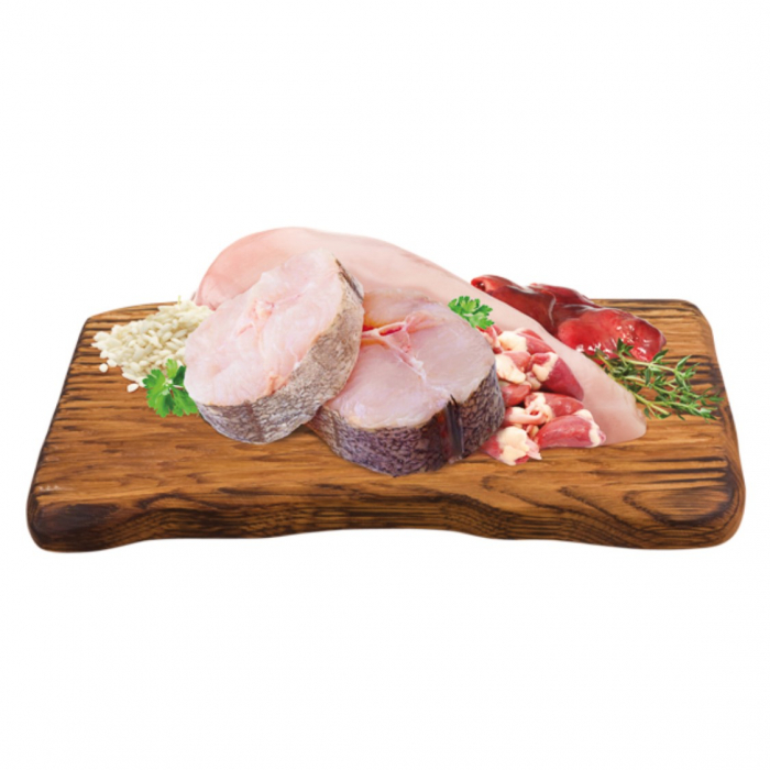 Salam pentru caini Brit cu Pui si Peste Alb 800 g [4]
