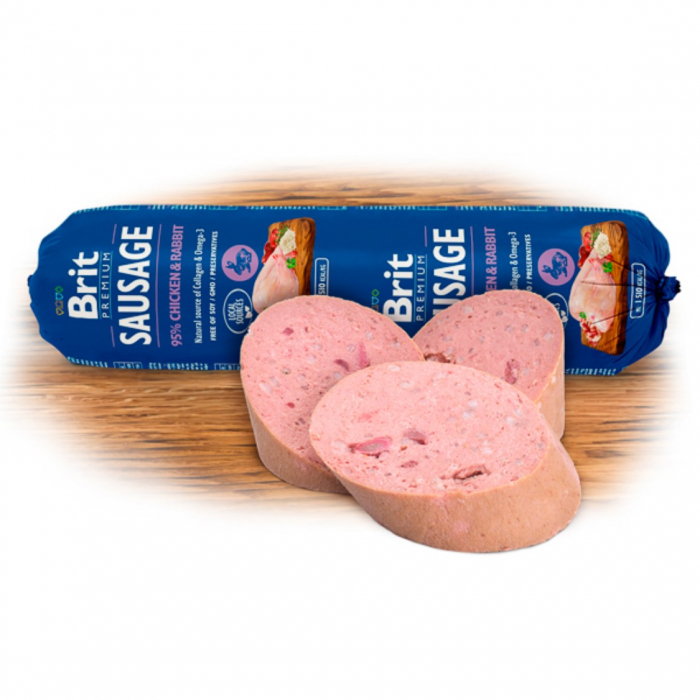 Salam pentru caini Brit cu Pui si Iepure 800 g [3]