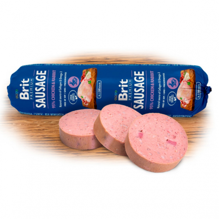 Salam pentru caini Brit cu Pui si Iepure 800 g [2]
