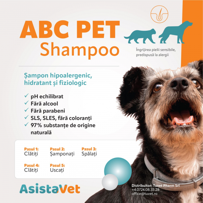 Sampon hidratant si hipoalergenic ABC pet shampoo, 250 ml [2]
