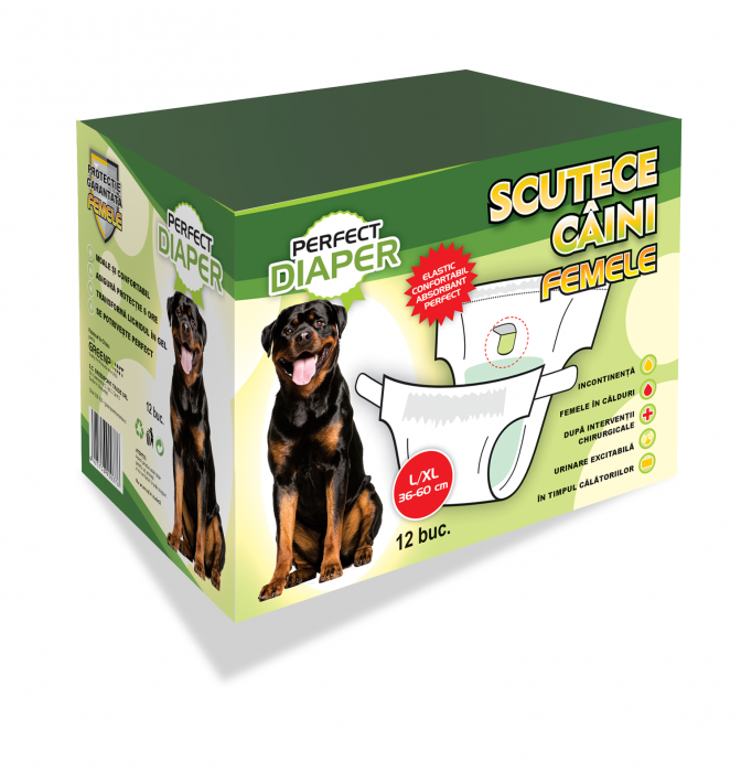Scutece PERFECT - scutec femele L XL 36-60 cm - circumferinta taliei 12 buc
