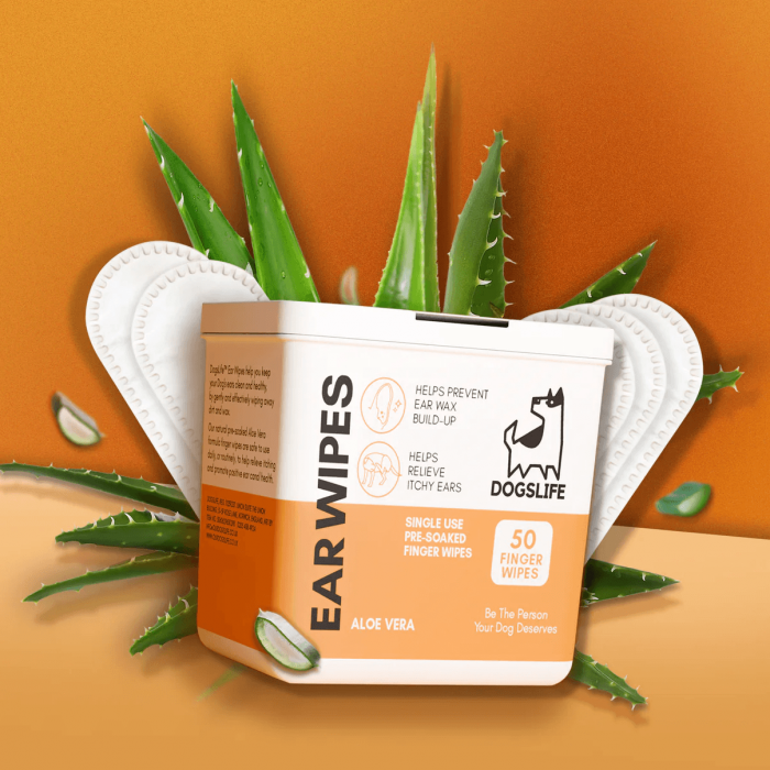 Servetele auriculare Dogslife cu Aloe vera, pachet x 50 buc [5]