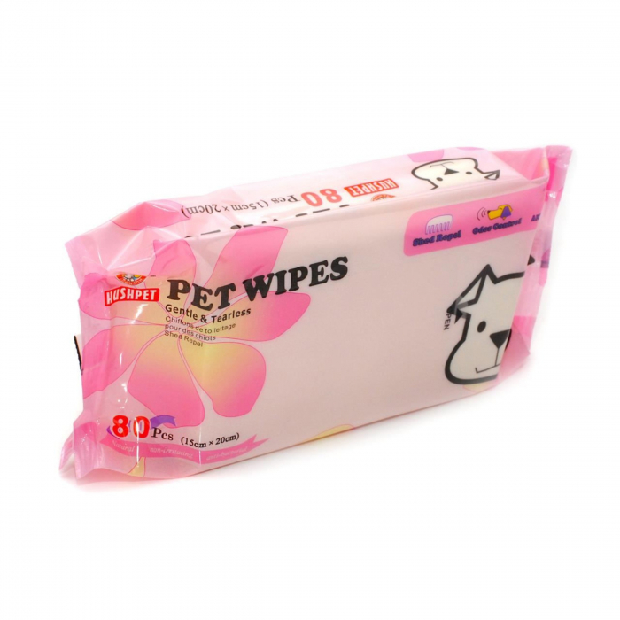 Servetele umede pentru caini, HUSHPET Floral 80 buc [2]