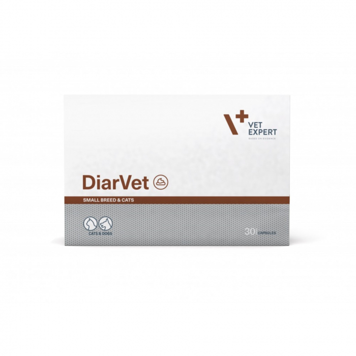 Sprijin rapid in gestionarea diareei la caini de talie mica si pisici, DiarVet Twist Off, Vet Expert, 30 capsule