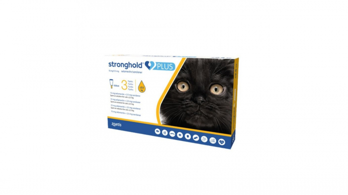 stronghold pisica 45 mg (2.6   7.5 kg) 3 pipete Stronghold Plus Pisica 15 mg, 2.5 kg, 0.25ml, 3 pipete