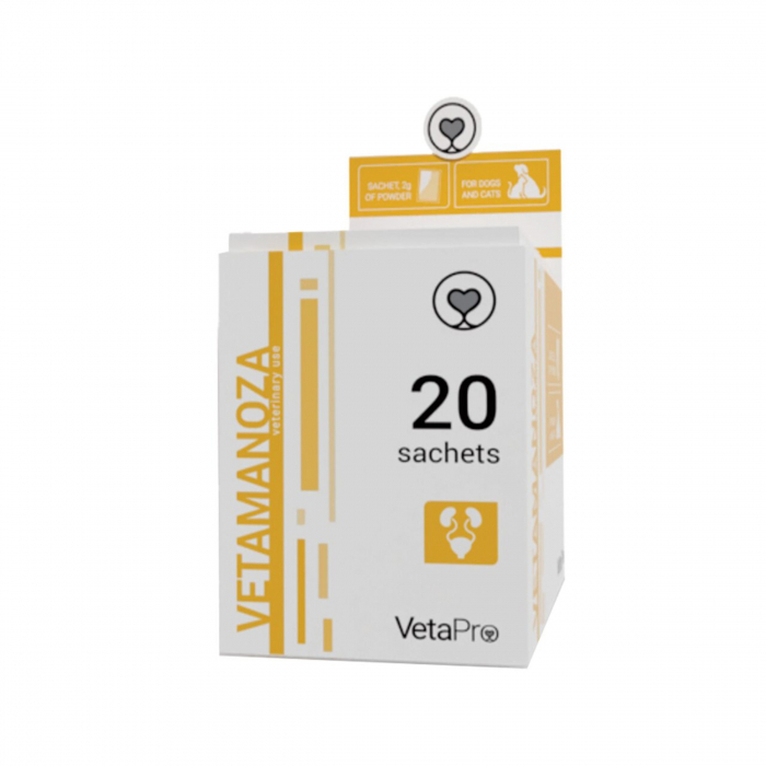 VETAPRO vetamanoza plicuri 20x2G suport urinar caini si pisici