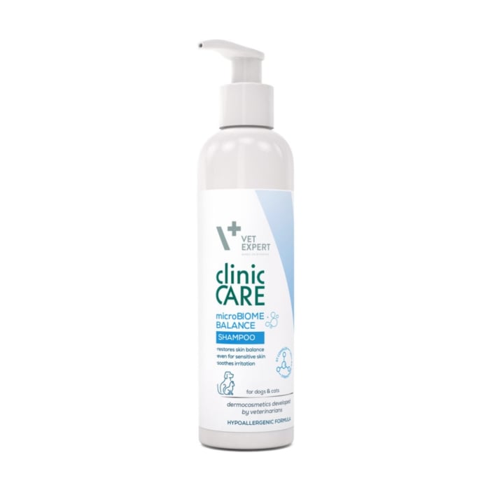 Vet Expert, sampon dermatocosmetic pentru caini si pisci CLINIC CARE MICROBOIME BALANCE,  250ml