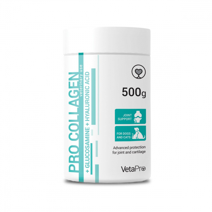 VETAPRO pro collagen pudra 500g suport articulatii si cartilaje pentru caini si pisici