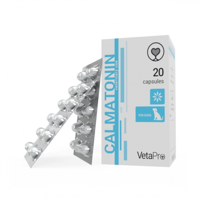 VETAPRO calmatonin 20caps cut ameliorarea anxietatii la caini