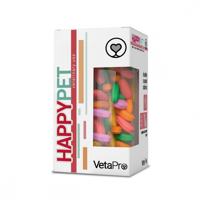 VETAPRO happy pet 60tab/cut complex multivitamine si minerale caini adulti [2]