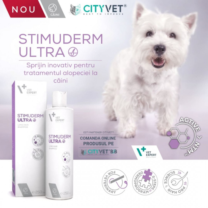 Sampon, tratament alopecie, caini cu blana lunga, Stimuderm Ultra, Vet Expert, 250ml [2]
