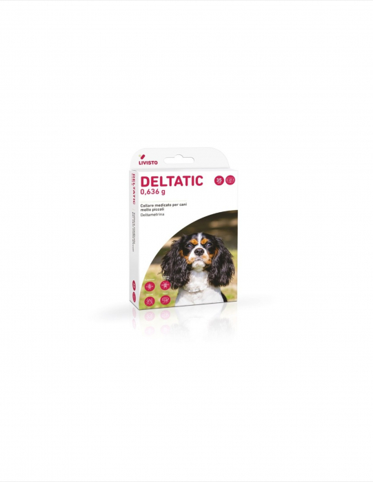 Deltatic 35 cm, zgarda antiparazitara pentru caini de talie mica
