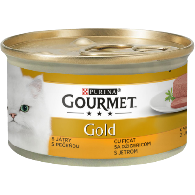 Hrana Umeda - GOURMET GOLD MOUSSE CU FICAT, Hrana Umeda Pisici, 85g