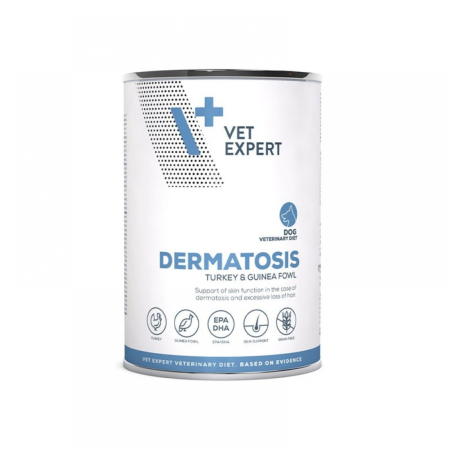 Caini - 4T- Dieta hrana umeda Dermatosis dog Curcan si bibilica, 400 g