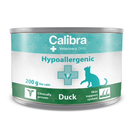 Pisici - Hrana umeda dietetica pentru pisici Calibra VD Cat Can Hypoallergenic Duck 200 g