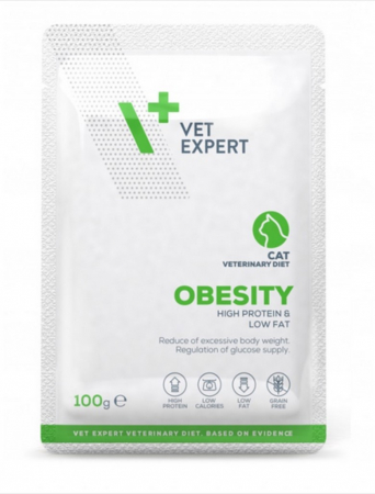 Pisici - 4T Dieta Veterinara pisici Obesity& Diabetes , VetExpert, plic, 100g