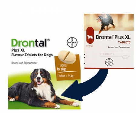 Caini - Drontal Plus XL,Cutie 2 tablete