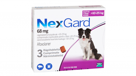 Deparazitare externa - NexGard L comprimate masticabile, 10-25 kg, 1 comprimat