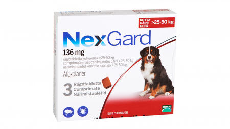 Deparazitare externa - NexGard XL comprimate masticabile, 25-50 kg, 3 comprimate