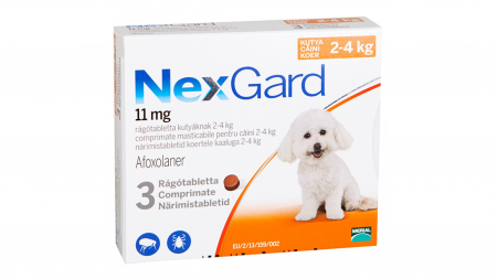 Deparazitare externa - NexGard comprimate masticabile, 2-4 kg, 3 comprimate