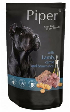 Caini - Piper Adult cu Carne de Miel, Morcovi si Orez Brun, 150 g