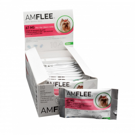 Antiparazitare interne si externe - AMFLEE 67 mg soluţie spot-on pentru câini  - 1 pipetă