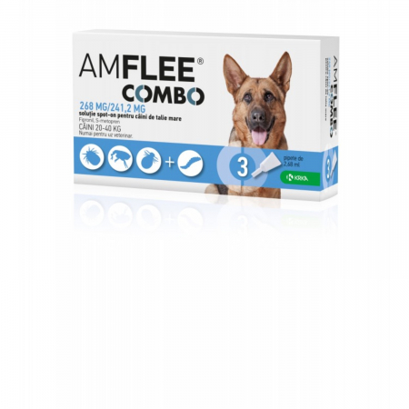 Antiparazitare interne si externe - AMFLEE COMBO DOG 268 mg - L (20-40 kg) x 3 pipete