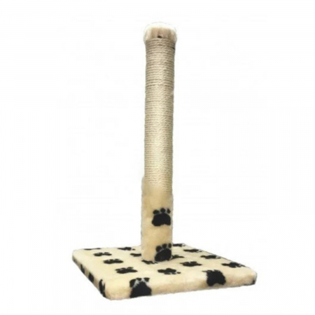 Pisici - Ansamblu de joaca pentru pisici tip coloana pe suport Bej cu model labute 50 x 30 cm
