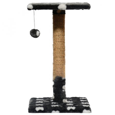 Pisici - Ansamblu de joaca pentru pisici tip polita pe suport cu ciucure negru cu pete 50 x 30 x  30 cm