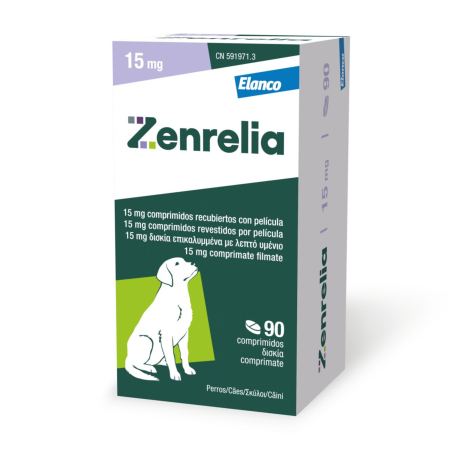 Farmacie Caini - ZENRELIA, Supliment destinat câinilor predispuși la reacții alergice cutanate,  15 mg - 90 tablete