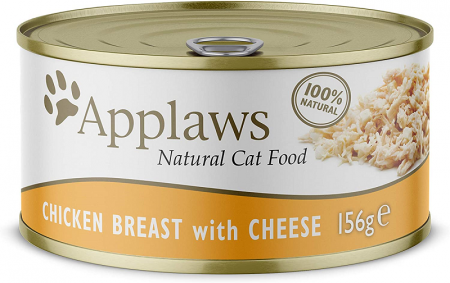Pisici - Applaws, conservă hrană umedă pisici cu piept de pui, (în supă), 156g